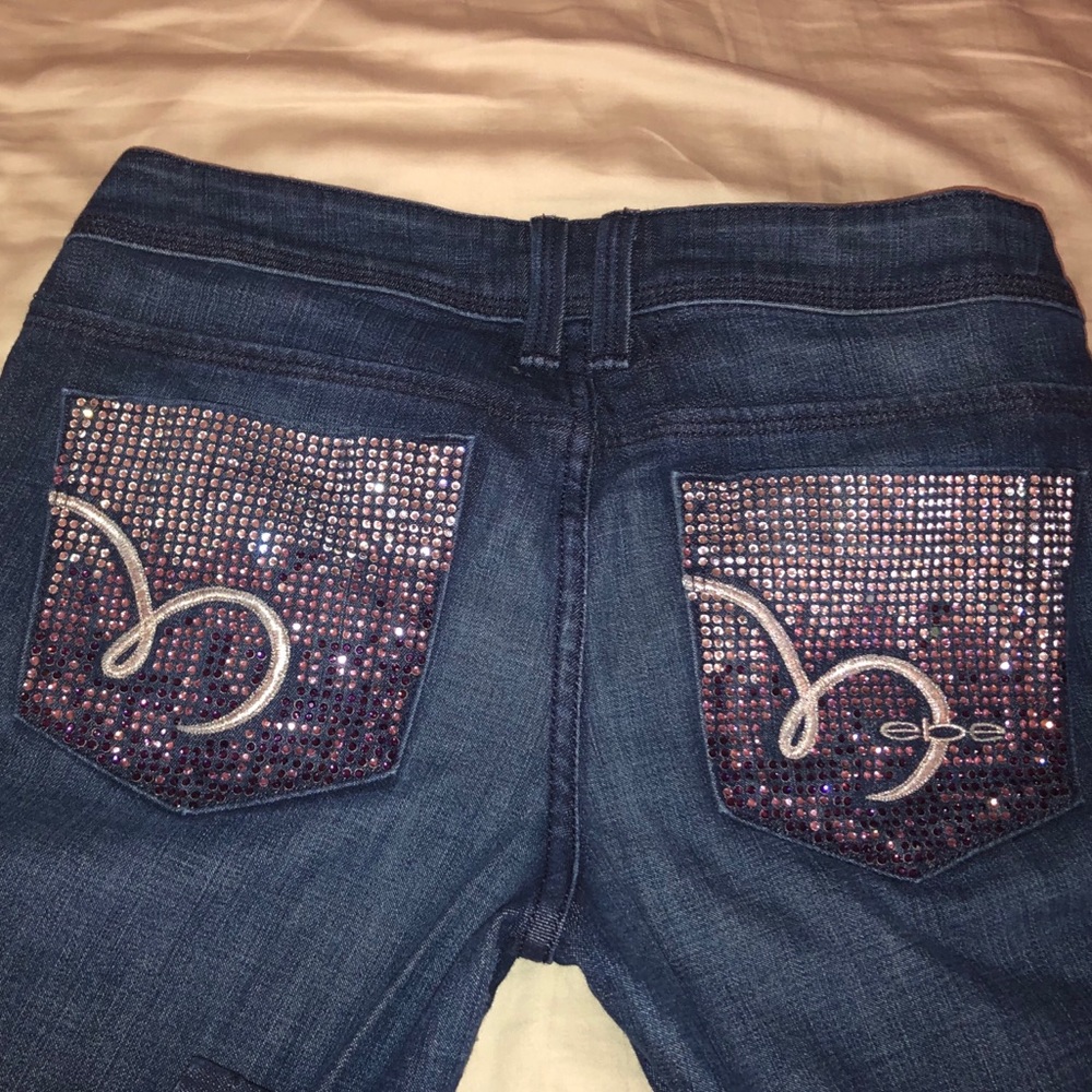 Gorgeous Bebe rhinestone bling skinny jeans - Picture 2 of 6